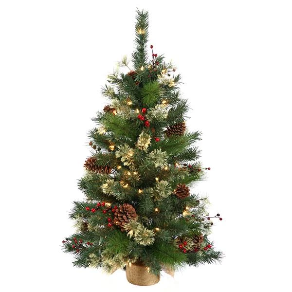 Vickerman Pre-Lit Artificial Christmas Tree With Berries And Cones (22393) 2 Vickerman Pre-Lit Artificial Christmas Tree With Berries And Cones (22393) - Image 2