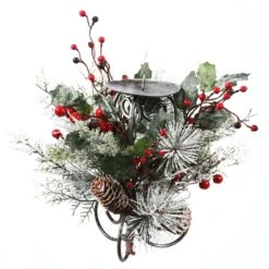 Vickerman Christmas Candle Holder For 4" Candle (24611)