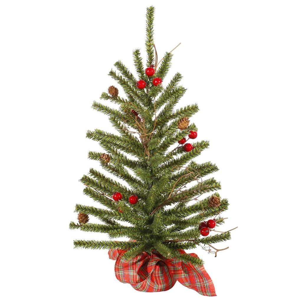 Vickerman Unlit Artificial Christmas Tree With Red Berries And Pine Cones (27754) 1 Vickerman Unlit Artificial Christmas Tree With Red Berries And Pine Cones (27754)
