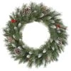 Vickerman Pre-Lit Artificial Christmas Wreath With Red Berries (27792)