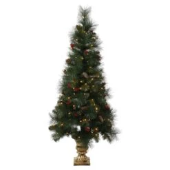 Vickerman Pre-Lit Artificial Christmas Tree With Berries And Pine Cones (334867)
