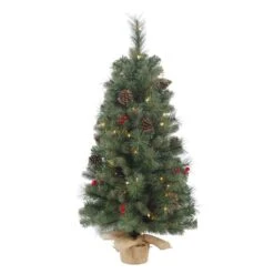 Vickerman Pre-Lit Artificial Christmas Tree With Red Berries And Pine Cones (370544)