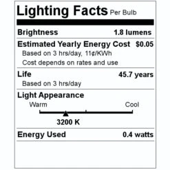 Sunlite LED Light Bulb (6 Pack) (80702) 5 Sunlite LED Light Bulb (6 Pack) (80702) -Light Bulbs Shop 80702 Lighting Facts Labelmd